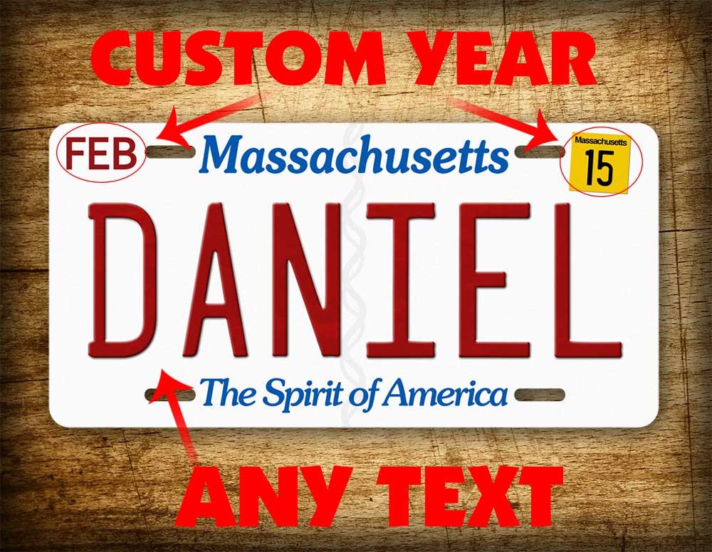 CUSTOM MASSACHUSETTS License Plate Any Text