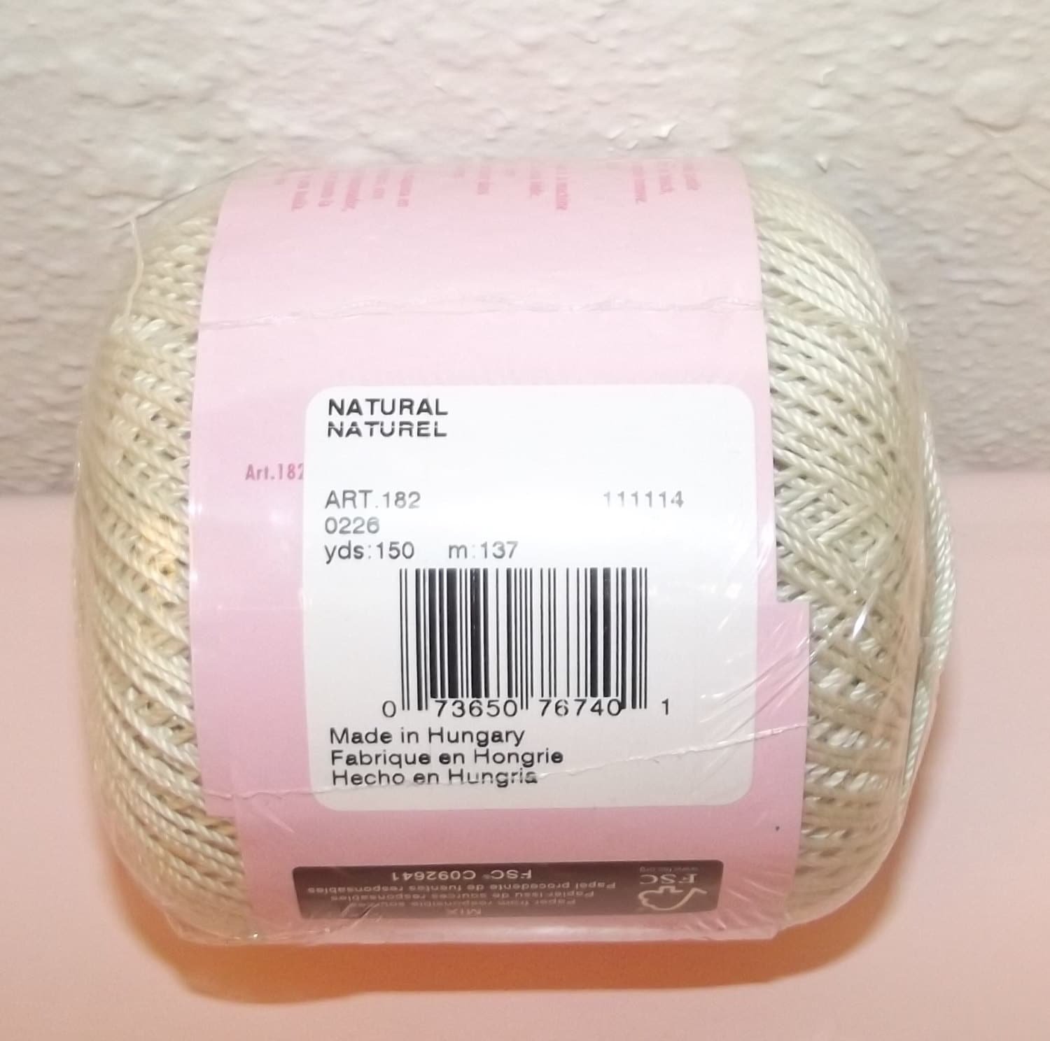 Aunt Lydias Fashion Crochet cotton thread, NATURAL Size 3 thread, Buff
