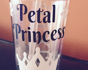 Personalized Petal Princess Flower Girl 16 oz. Clear Tumbler, Bridal Party Gifts, Flower Girl Gifts,
