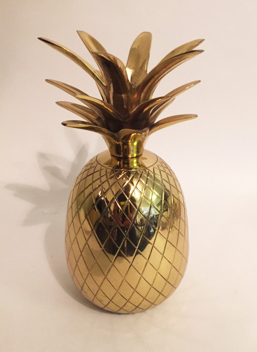Mid Century Pineapple Candle Holder Retro Brass