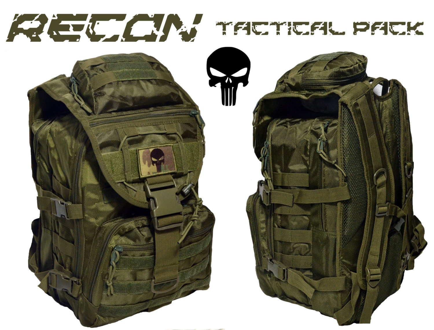 Punisher RECON Tactical Backpack Assault Pack Messenger Bag