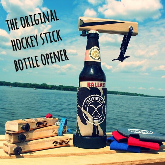 The original hockey stick bottle opener. Handmade by SotaStickCo
