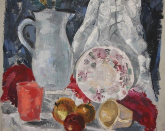 Vintage Oil Painting Impressionist Still life