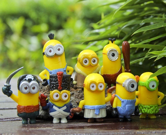 Set of 8 Cute Minions Fairy Garden Accessory by RukawaBeads