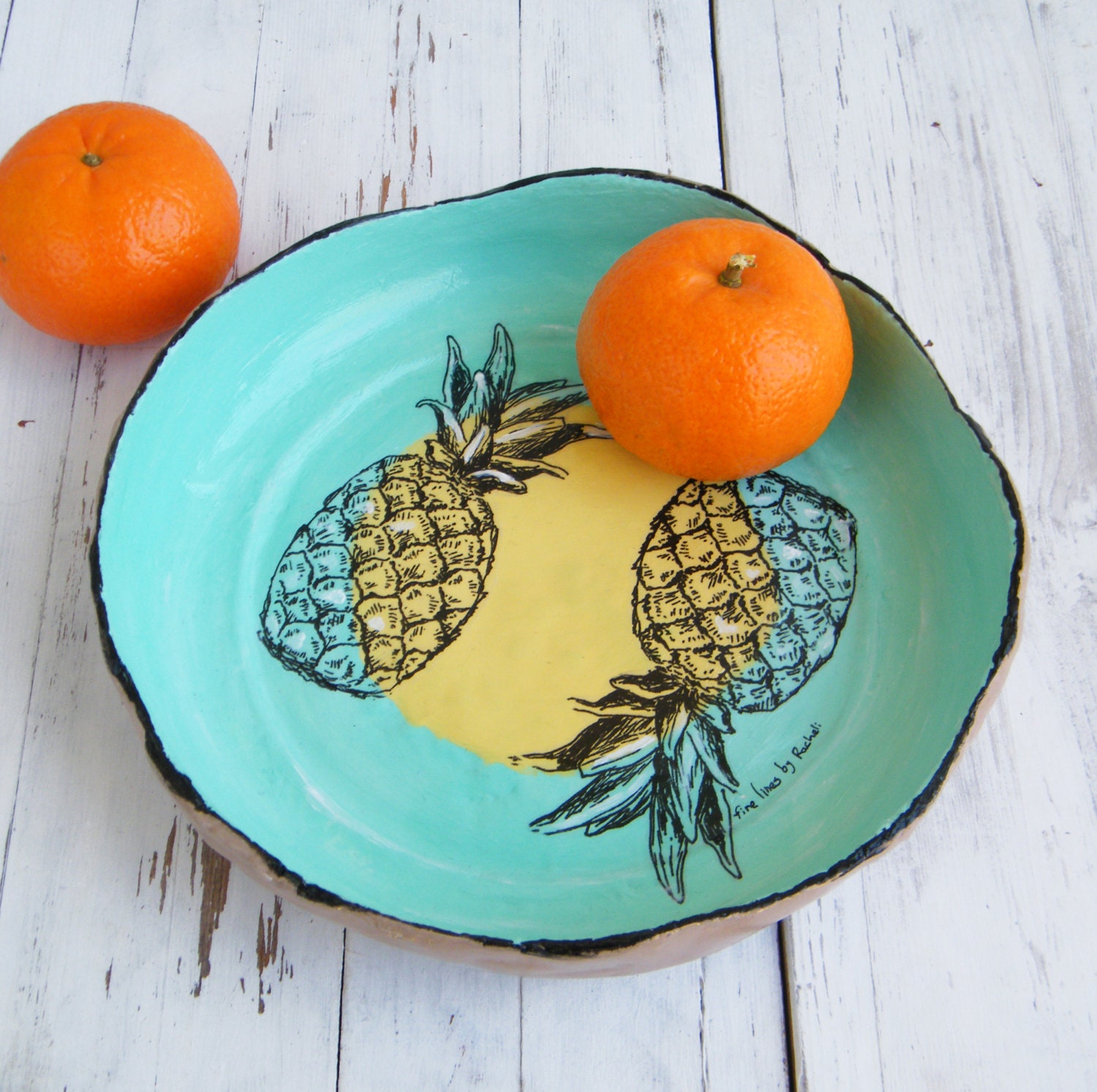 Pineapple fruit bowl Table centerpiece Home decor Pineapple