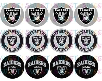 Edible Oakland Raiders Cake, Cupcake, Cookie, Oreo or Drink Toppers - Wafer Paper or Frosting Sheet.