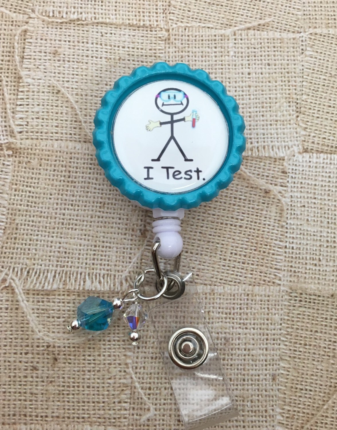 Med Tech stick person badge reel Laboratory Lab Week Gift Idea