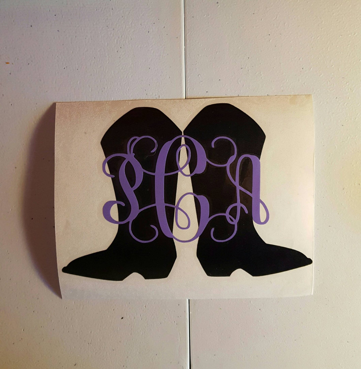 Monogram Cowgirl Boots Decal Cowgirl Boots Monogram By Bmtcrafts 4518