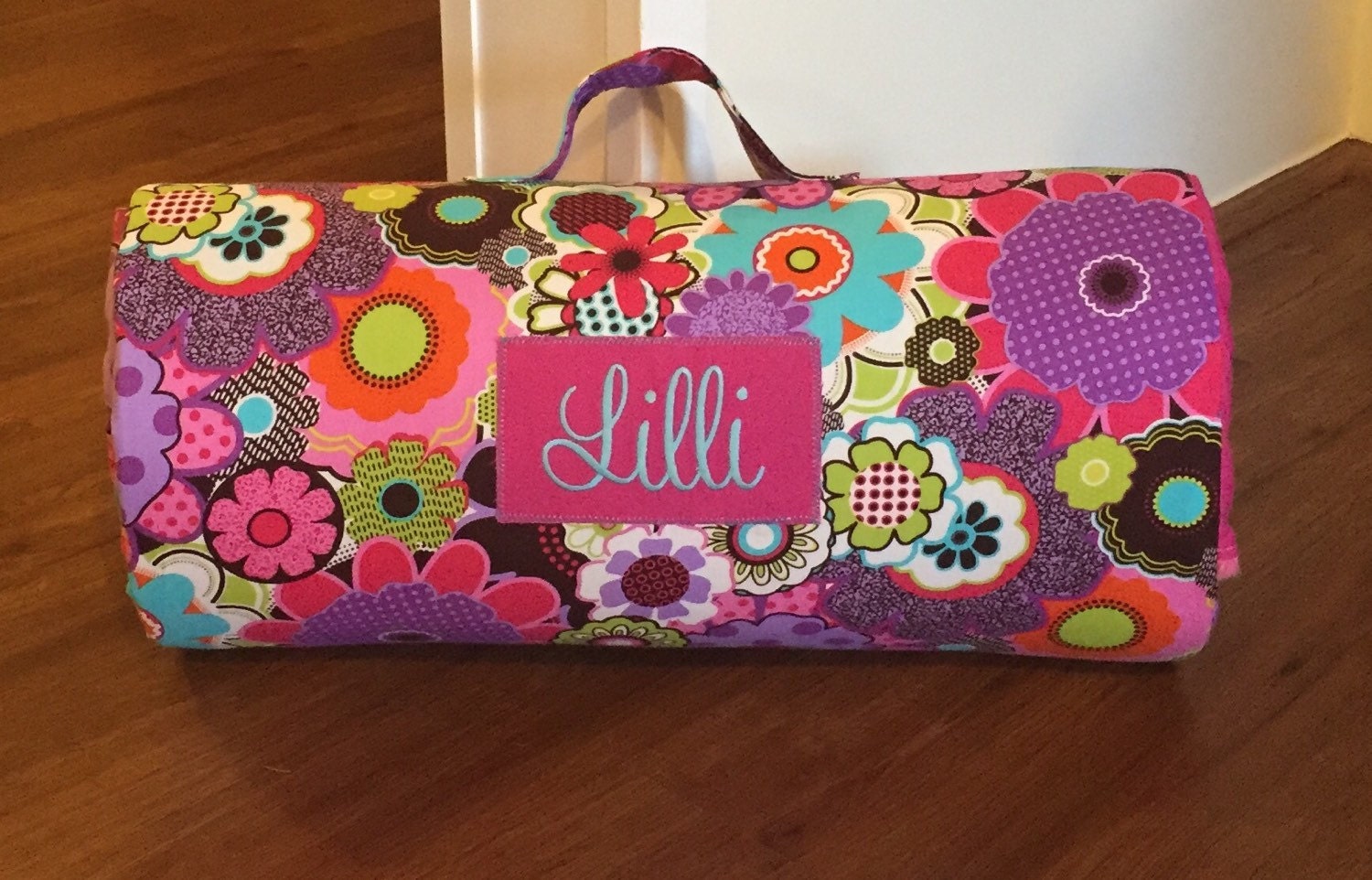 Personalized Little Girl Nap Mat/ Kinder Nap Mat/ Pink and
