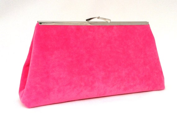 Pink Suede Handbag by EVClutches on Etsy