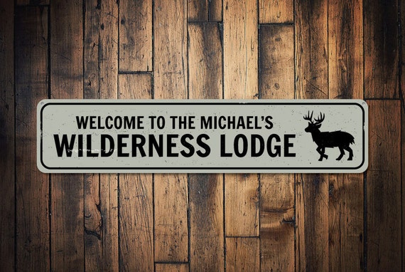 Wilderness Lodge Sign Personalized Welcome Wild Animals Sign