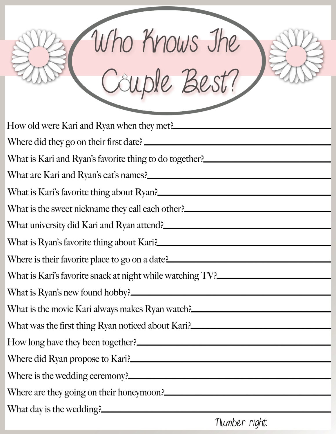 Who Knows The Couple Best Printable Bridal Shower Game Printable Sexiz Pix 7801