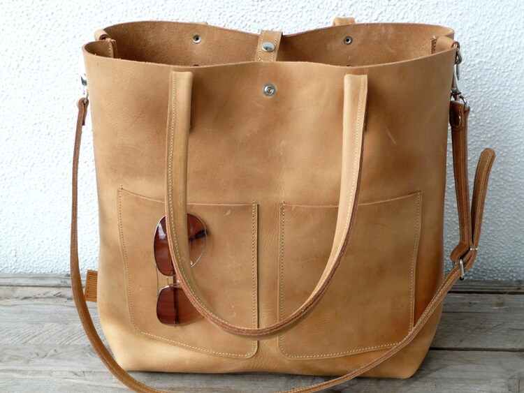 Leather bag large leather bag big leather by SanumiLeatherGoods