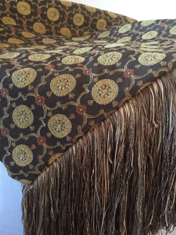 Warm Brown Tapestry Throw Blanket