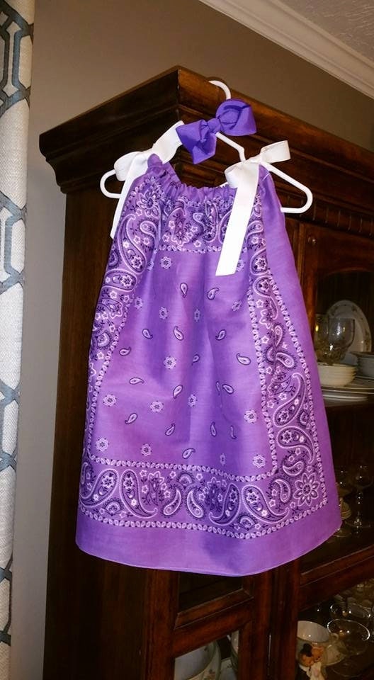 Girl's Purple Bandana Pillowcase Dress by MollyMoosBoutique