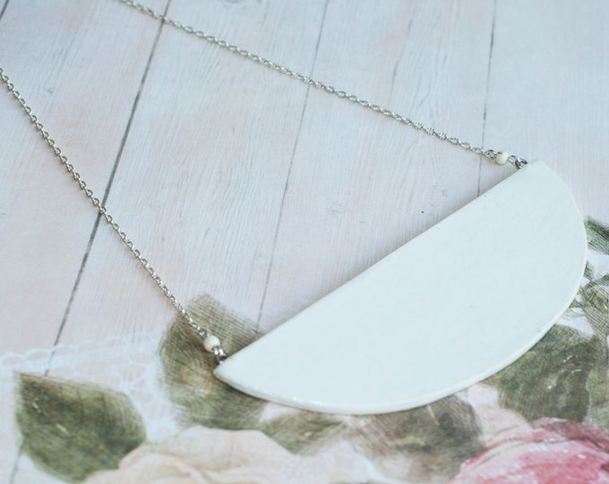 Pastel statement necklace, Geometric bib necklace, Bib necklace, Lightweight necklace, Pastel necklace, Paper necklace