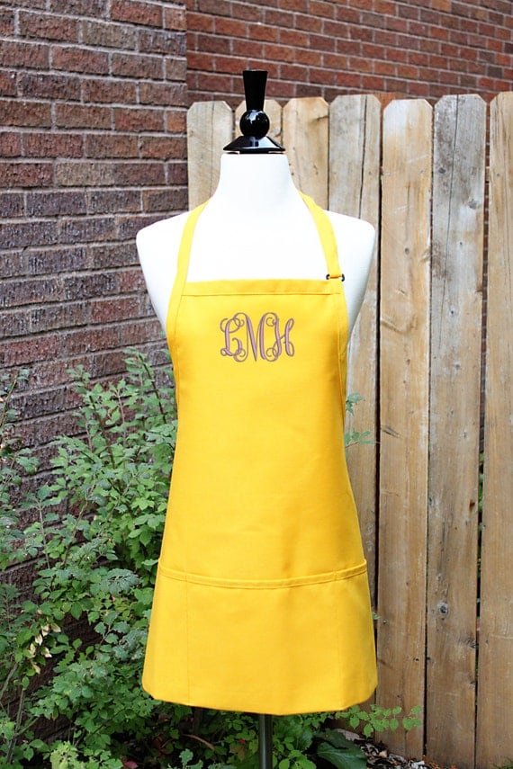 Monogrammed Apron Monogram Apron Custom Apron by SweetTeaStitching