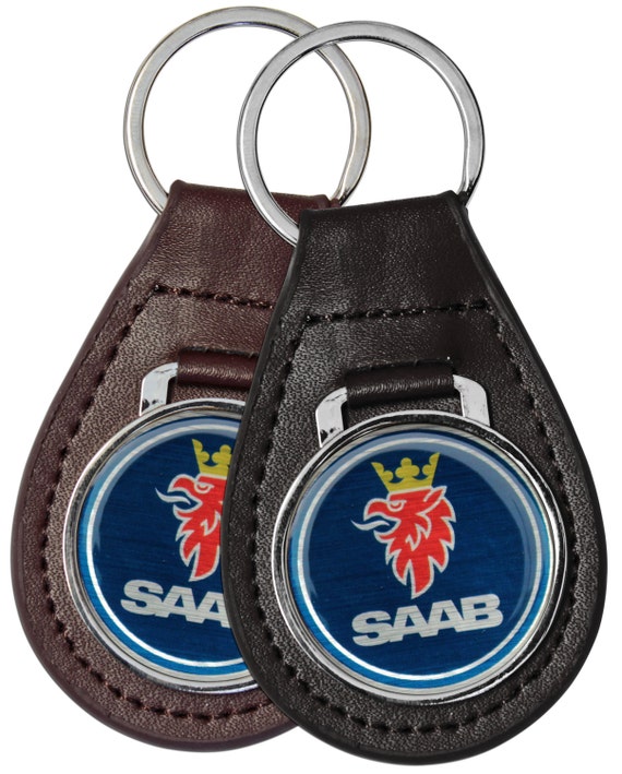 SAAB Leather Key Chain Ring Fob Perfect for by OldSchoolToyota