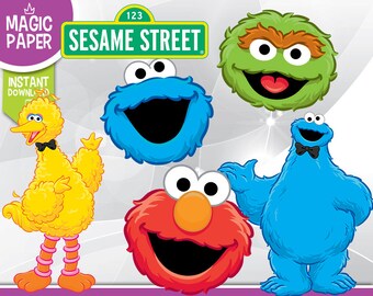 Sesame Street Clipart - Digital 300 DPI PNG Images, Photos, Scrapbook, Digital, Cliparts - Instant Download