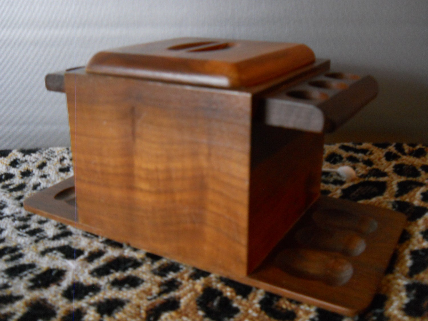 Vintage Fairfax Pipe Stand w/Humidor Pipe Holder w/Humidor