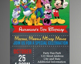 EDITABLE TEXT Mickey Mouse Birthday Invitation - Mickey Mouse Birthday Invites - Mickey Mouse Birthday Invite -Instant Download