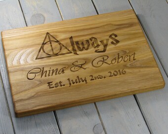 Personalised cutting board, Harry Potter Gift Always, Kitchen Decor Wedding Gift Custom Engraved Cutting Board, Housewarming Anniversary
