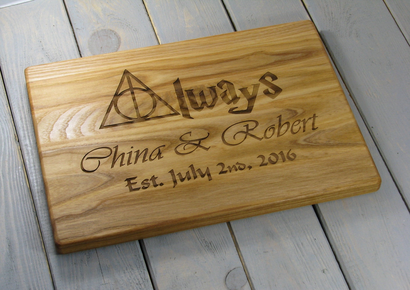 Gepersonaliseerd snijplank harry potter geschenk door vnvbrowood