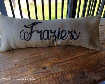 Lumbar pillow 14x36 | Etsy - Lumbar Pillow, Burlap Pillow, 14x36 Pillow, Last Name Pillow, Monogram  Pillow, Custom Pillow, Extra Long Pillow, Welcome Entry Pillow