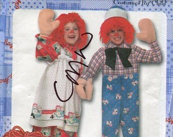 FREE US SHIP Sewing Pattern Simplicity 9375 Classic Raggedy Ann Andy Child's Toddler Costume Uncut Size 3 4 5 6 7 8 Out of Print New