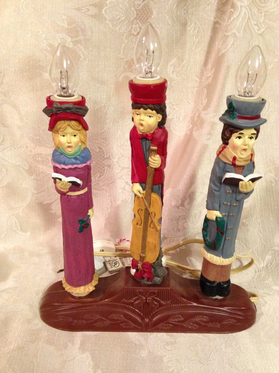 Vintage Christmas Caroler Window Light 3 Carolers Candle