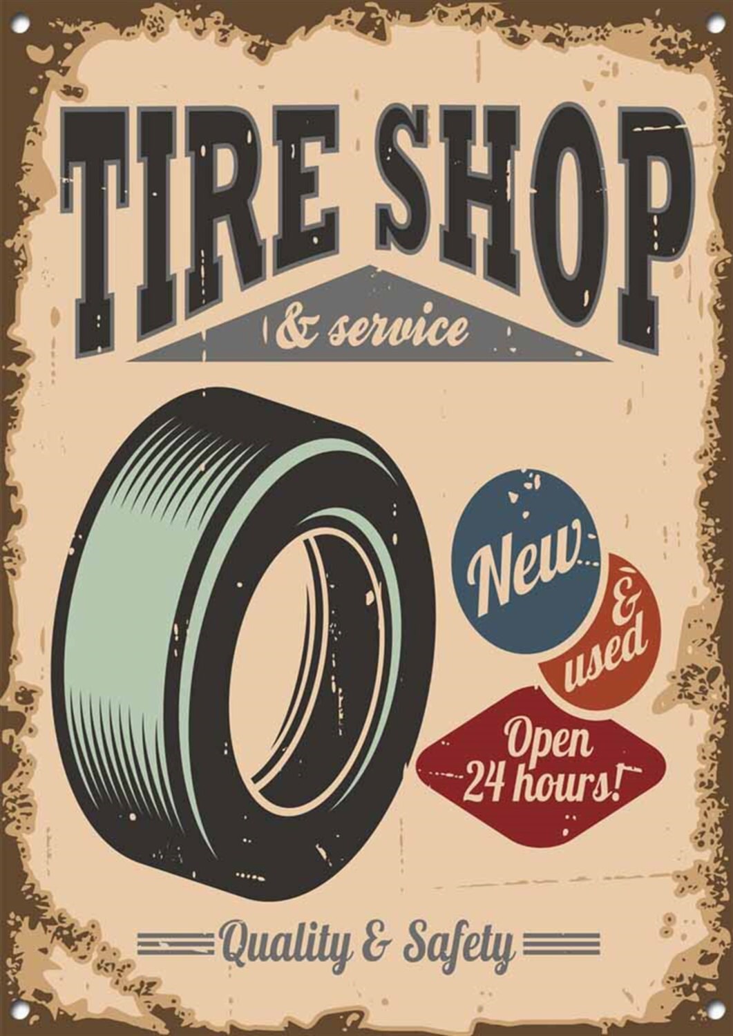 Tire Shop Metal Sign No.309