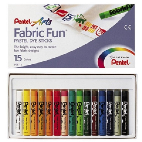 Pentel Arts Fabric Fun Pastel Dye Sticks Set Of 15 Colors