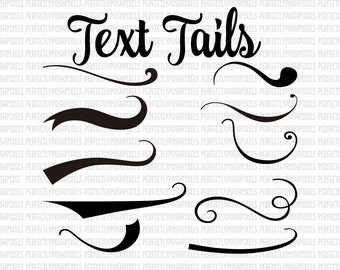 Text Tails Text Swoosh svg eps pdf instant download silhouette cameo Cricut Design Space Fonts and other cutters svg font