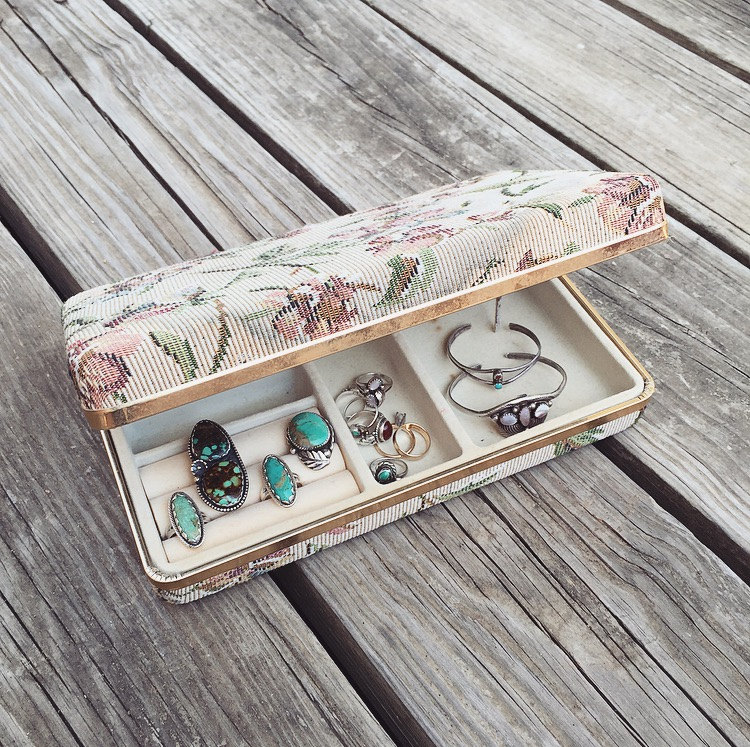Vintage Floral Tapestry Jewelry Box Haute Juice