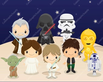 Star Wars inspired clipart, Star wars clip art, starwars clipart, superhero clipart, superhero clip art, INSTANT DOWNLOAD, -LN076-