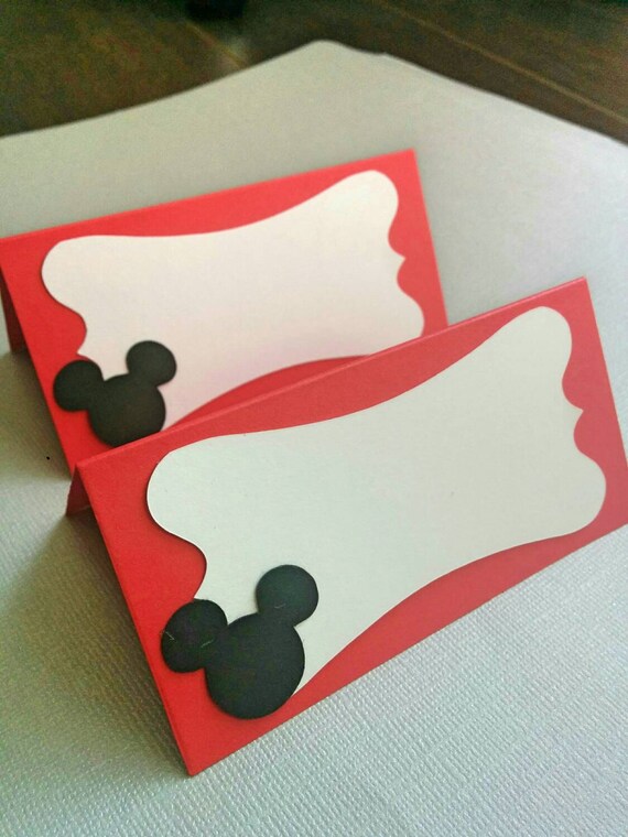 12 Mickey mouse Place cards . Food labels . Food table decor