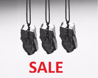Elite shungite Pendant Sale! 3 Elite Shungite pendants (EMF protection and healing), root chakra healing and cleaning, crystal S024