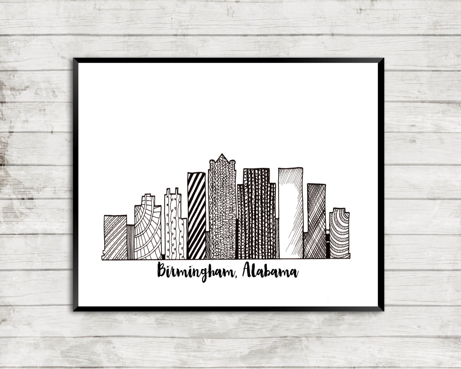 Birmingham AL Skyline Art Print Birmingham Skyline