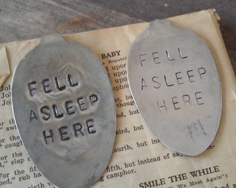 Fell Asleep Here Flattened Spoon Bookmarks