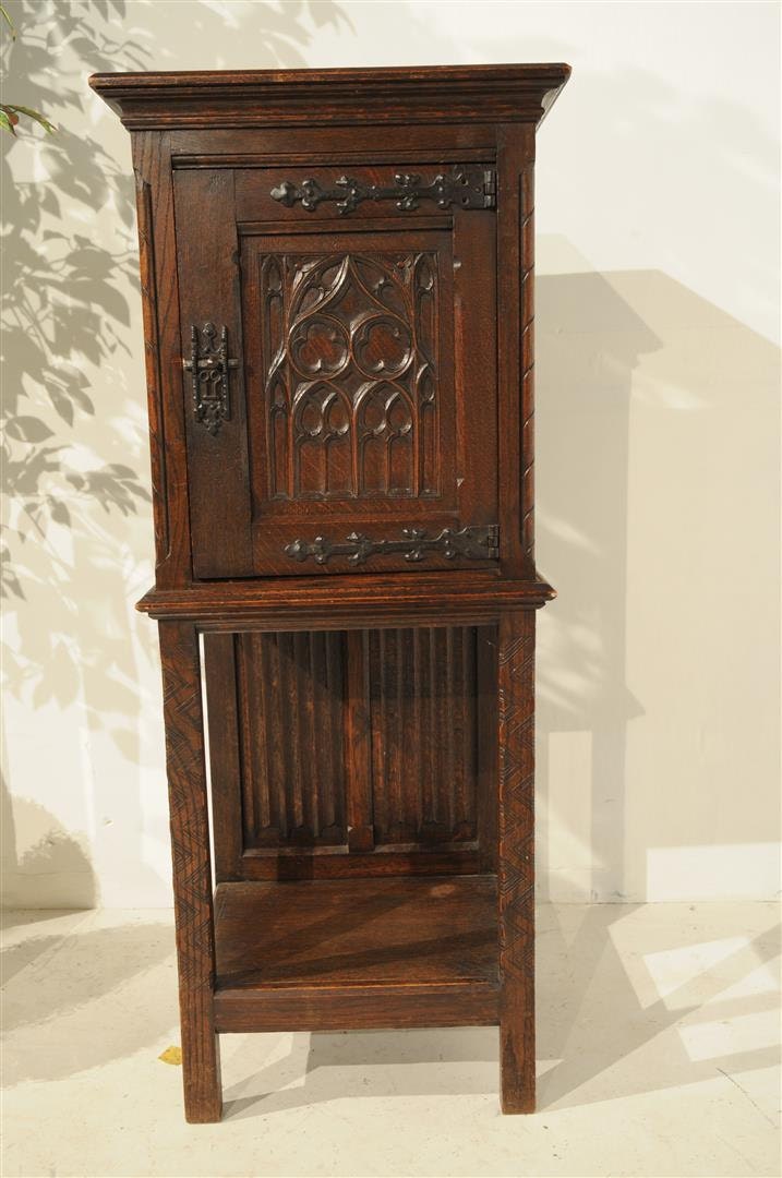 Small Gothic Cabinet, Can be used as Pedestal, Cabinet or Display Stand ...