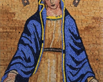 Beautiful Virgin Mary Mother Of All Christian Religious Marble Mosaic FG1070