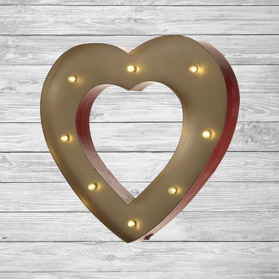 Freestanding LED Light Up Heart Letter Lights Numbers