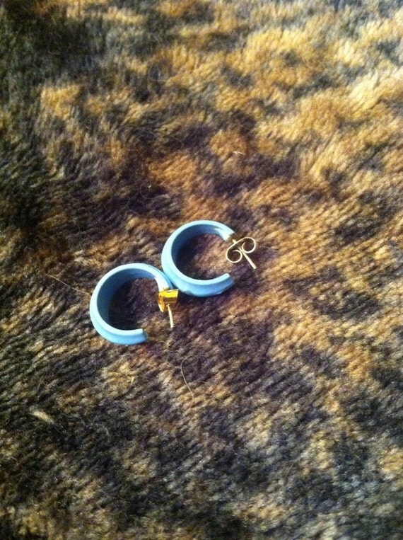 Items similar to Baby Blue Small Hoop Earrings Set on Etsy