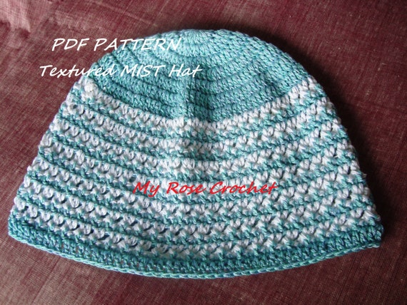 CROCHET hat pattern, Textured MIST Hat Pattern, Adult hat pattern, Textured Beanie pattern, Men's hat pattern, Instant download, PDF pattern