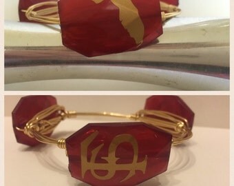 Florida State Seminoles Game Day Wire Wrapped Bangle Bracelet