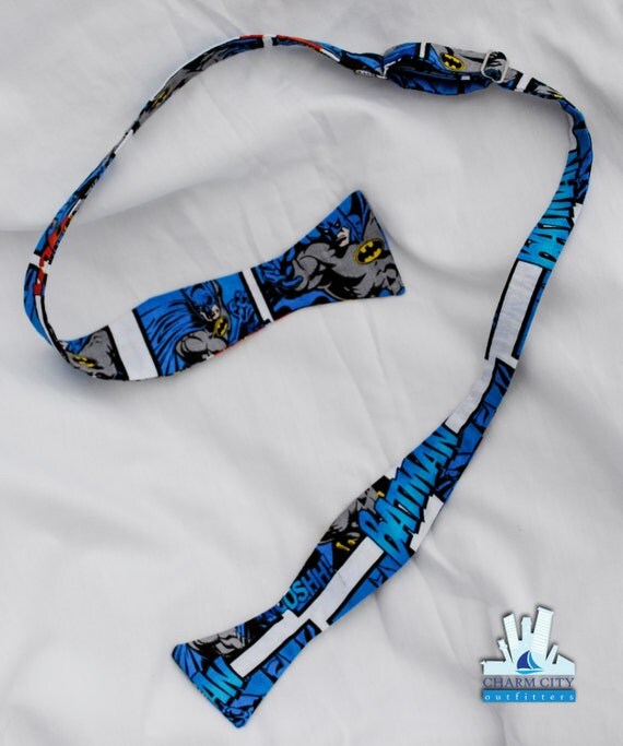 Men's Adjustable Self Tie Batman Comics Surper hero Bow Tie