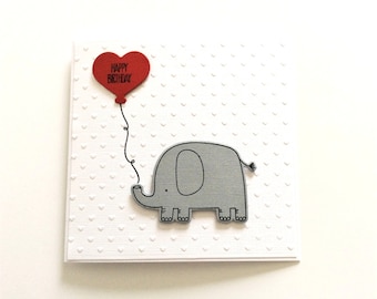 Boyfriend Birthday Card, Girlfriend Birthday, Wife Birthday, Husband Birthday, Cute I Love You Card, Elephant Birthday Card, HB204