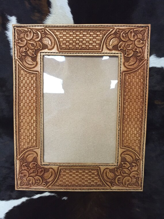 Leather Photo Frame Hand Tooled