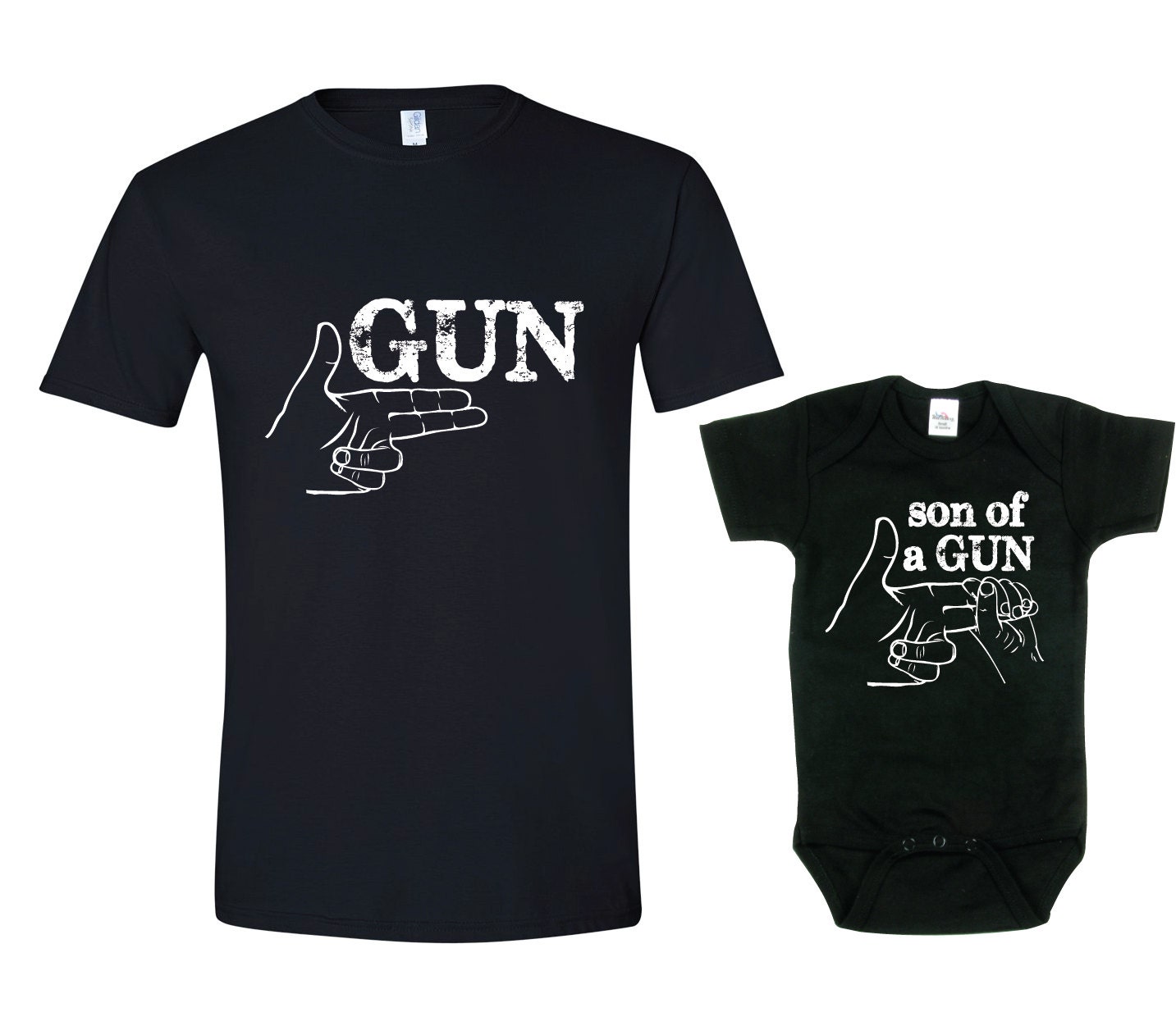 Daddy and Son Shirt Gun Son of a Gun T-Shirt Set of 2