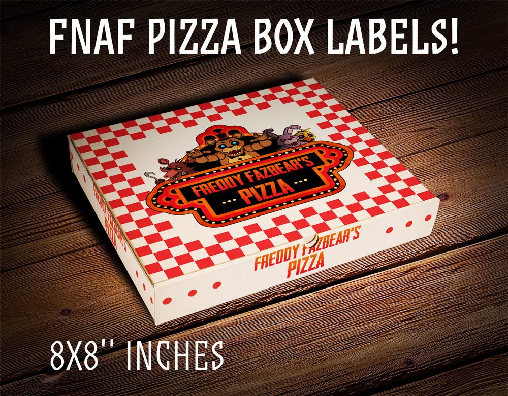 Five Nights at Freddy's pizza box labels FNAF by SuperInstantParty